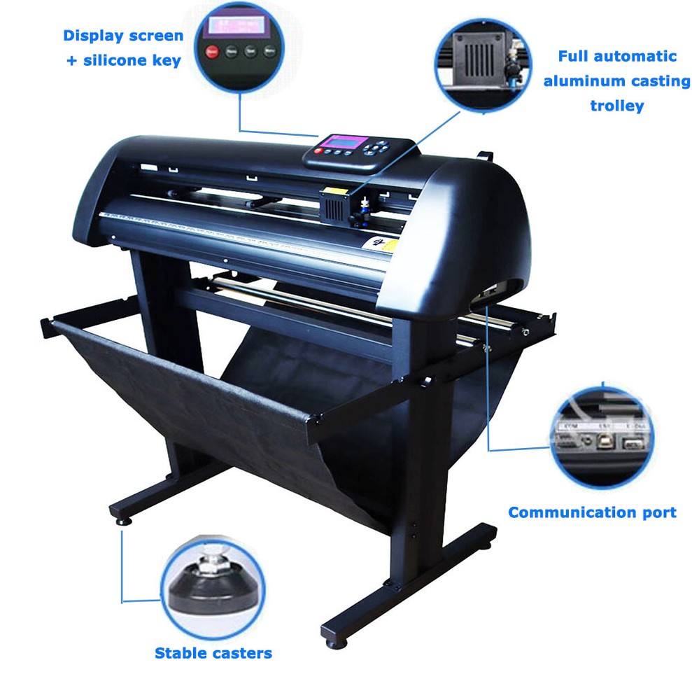24'' Vinyl Cutter Plotter Cutting Machine w/ Automatic Contour Cutting LCD Scree