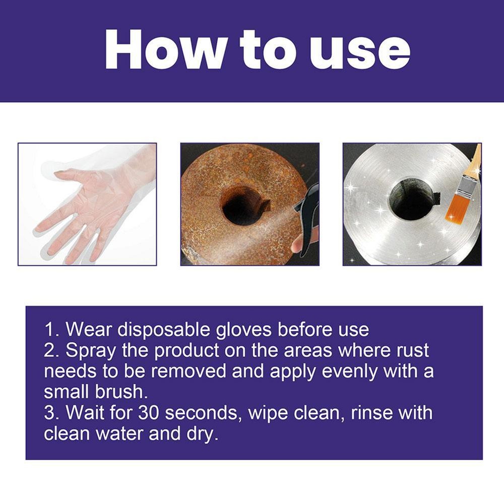 Multi-purpose Car Rust Removal Spray Rust Remover Rust Inhibitor Derusting US☆☆