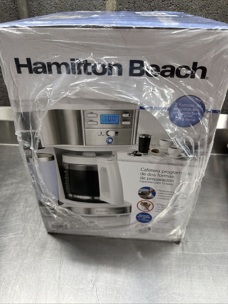 Hamilton Beach 2-Way Programmable Coffee Maker New In Box NIB Silver And White