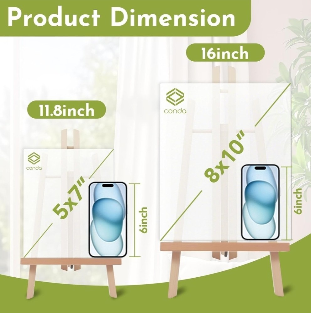 CONDA 12 Pack 11.8" Tabletop Easel, Portable A-Frame Tripod Tabletop Easel Se...
