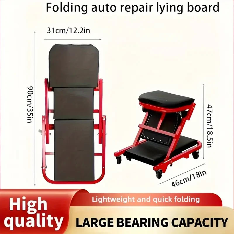 Foldable Z Creeper 2-in-1 Rolling Folding Car Creeper & Seat
