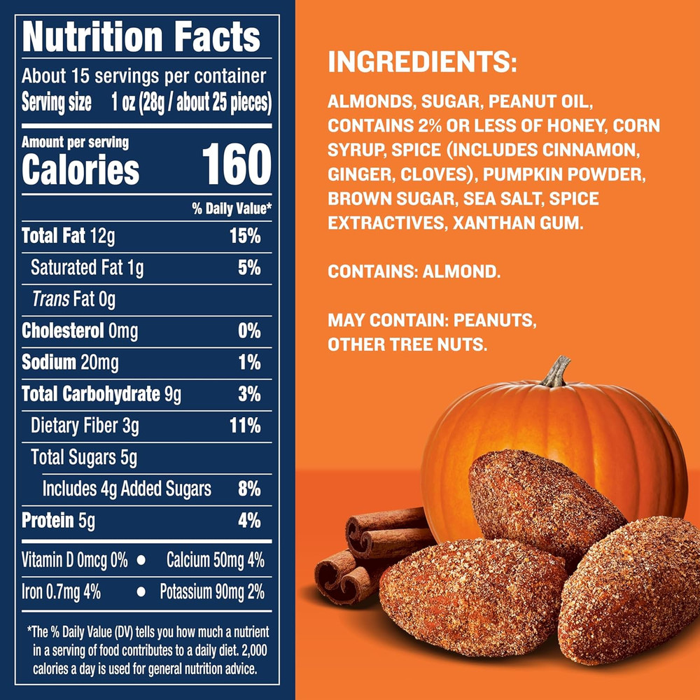 Fall Edition Pumpkin Spice Almonds, Pumpkin Spice Snacks, Cooking & Baking Nuts