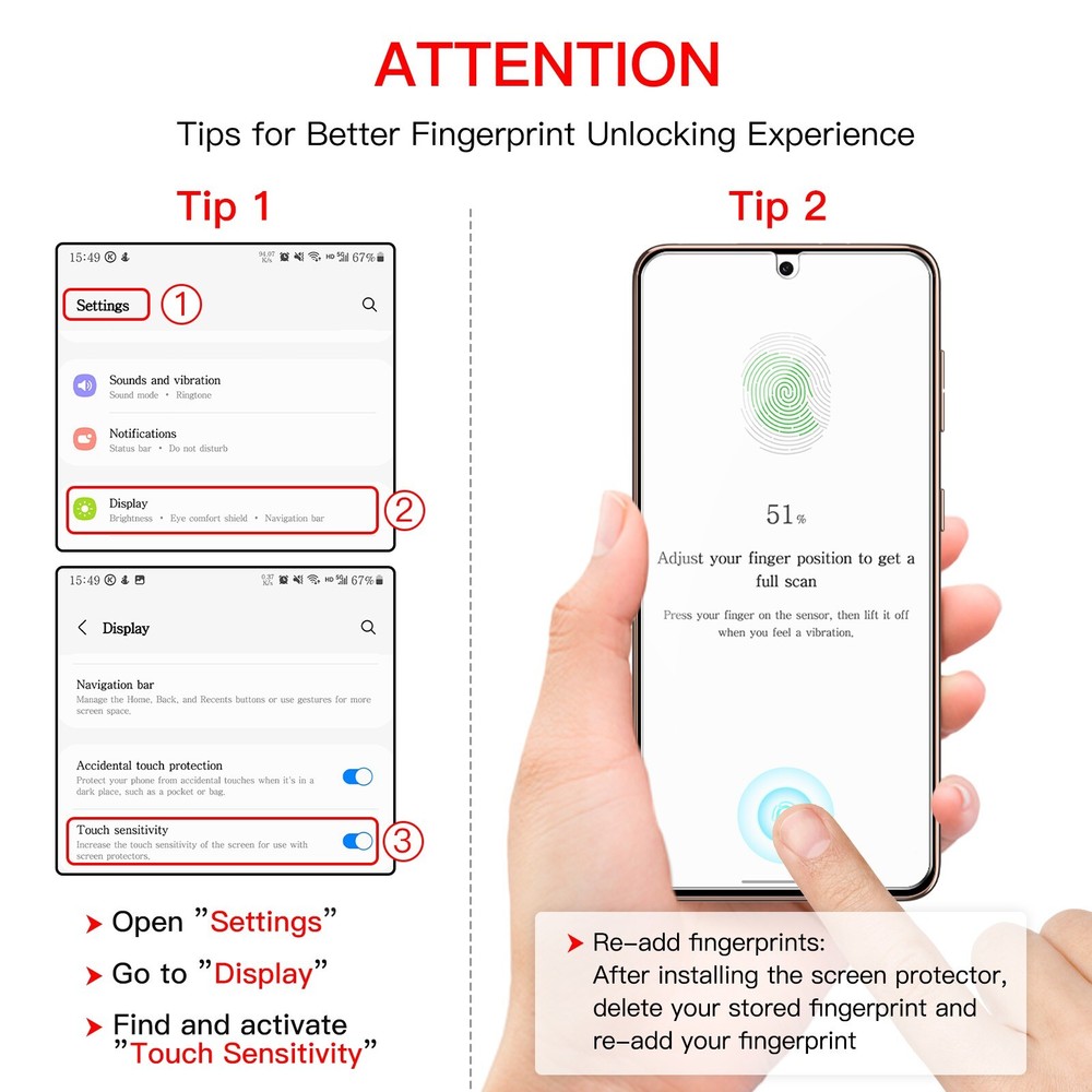 Screen Protector for Samsung Galaxy S21 with Camera Lens Protector, 2-Pack