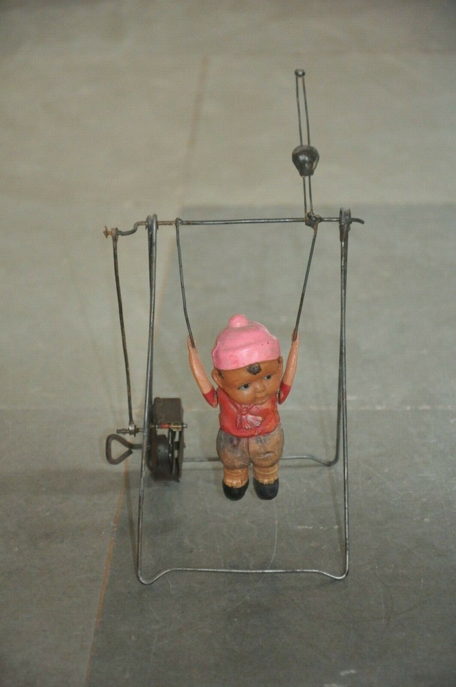 Vintage Wind Up Small Celluloid & Iron Acrobat Toy , Japan?