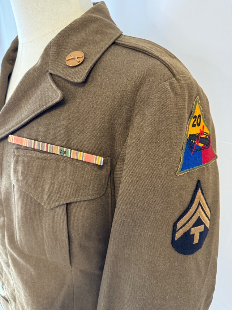 ORIGINAL WWII US ARMY 20TH & 13TH ARMORED DIVISION - TECHNICIAN 5TH GRADE