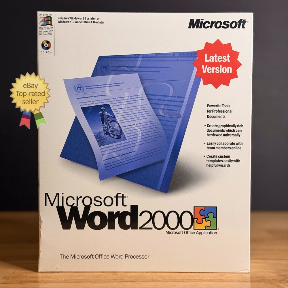 ⚡️RARE NEW Microsoft Word 2000 CD-ROM (Microsoft Office Application) ⚠️SEALED