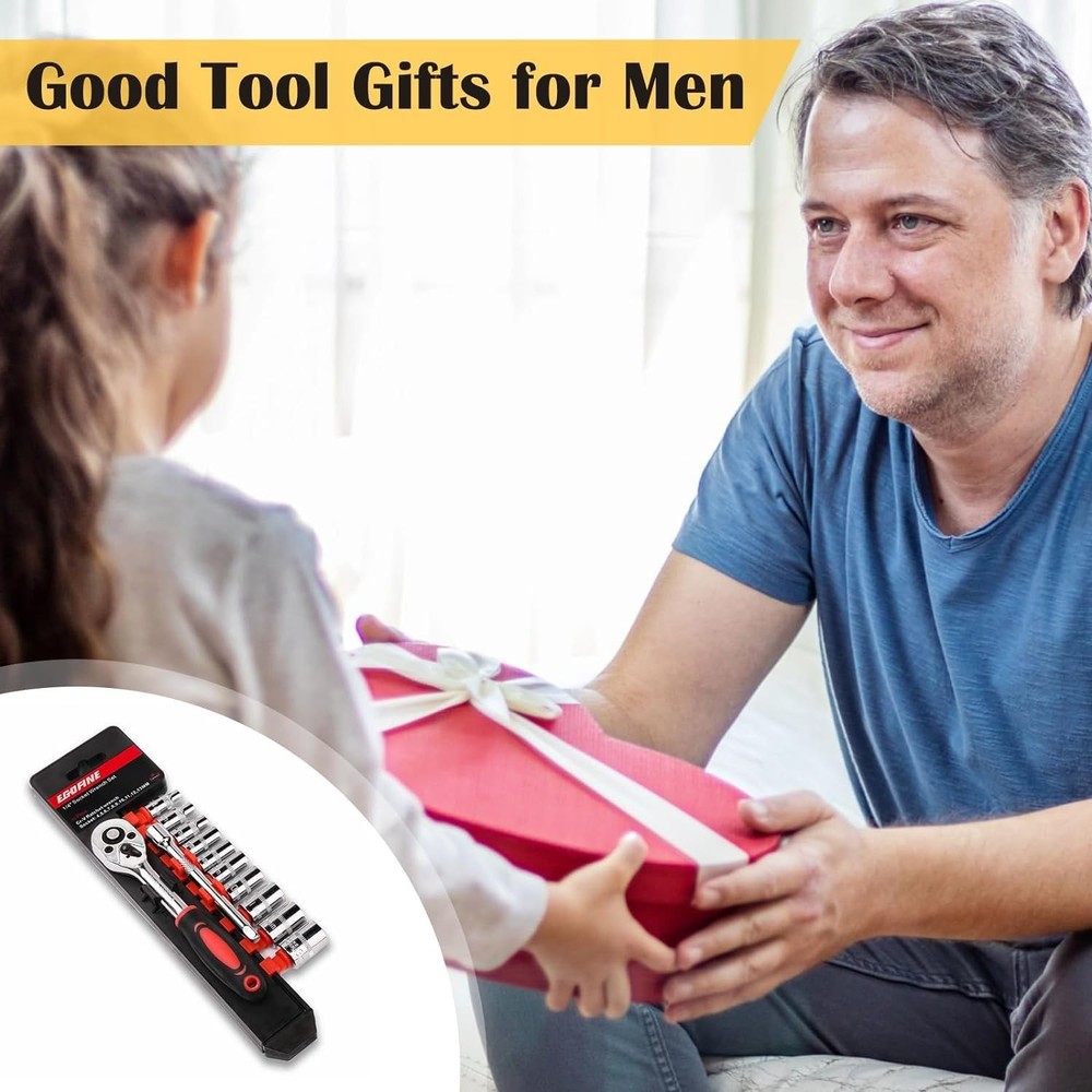 Compact 12 Piece Ratchet Socket Set with Quick-Release Handle and Organizer