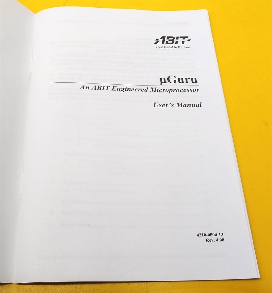 ⭐️⭐️⭐️⭐️⭐️ ABit uGuru Software User Guide Manual 4310-0000-13