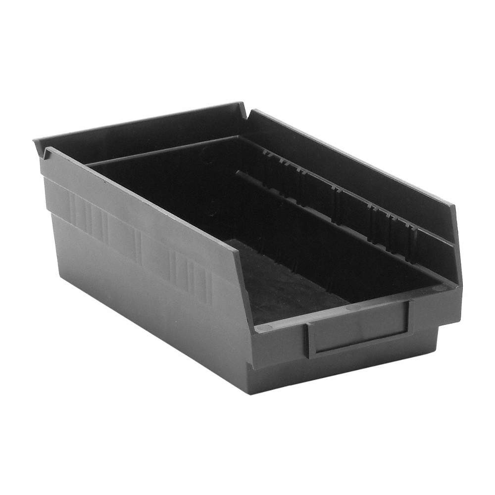QUANTUM STORAGE SYSTEMS QSB102BR Shelf Bin,Black,Polypropylene,4 in 1NTX2