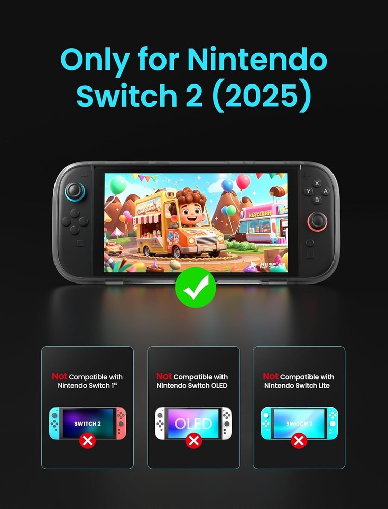 Protective Case for Nintendo Switch 2 Ergonomic Shock-Absorbing Shell