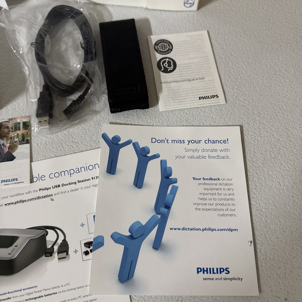 Phillips LFH 9370 Digital Pocket Memo Recorder Complete! Tested & Working