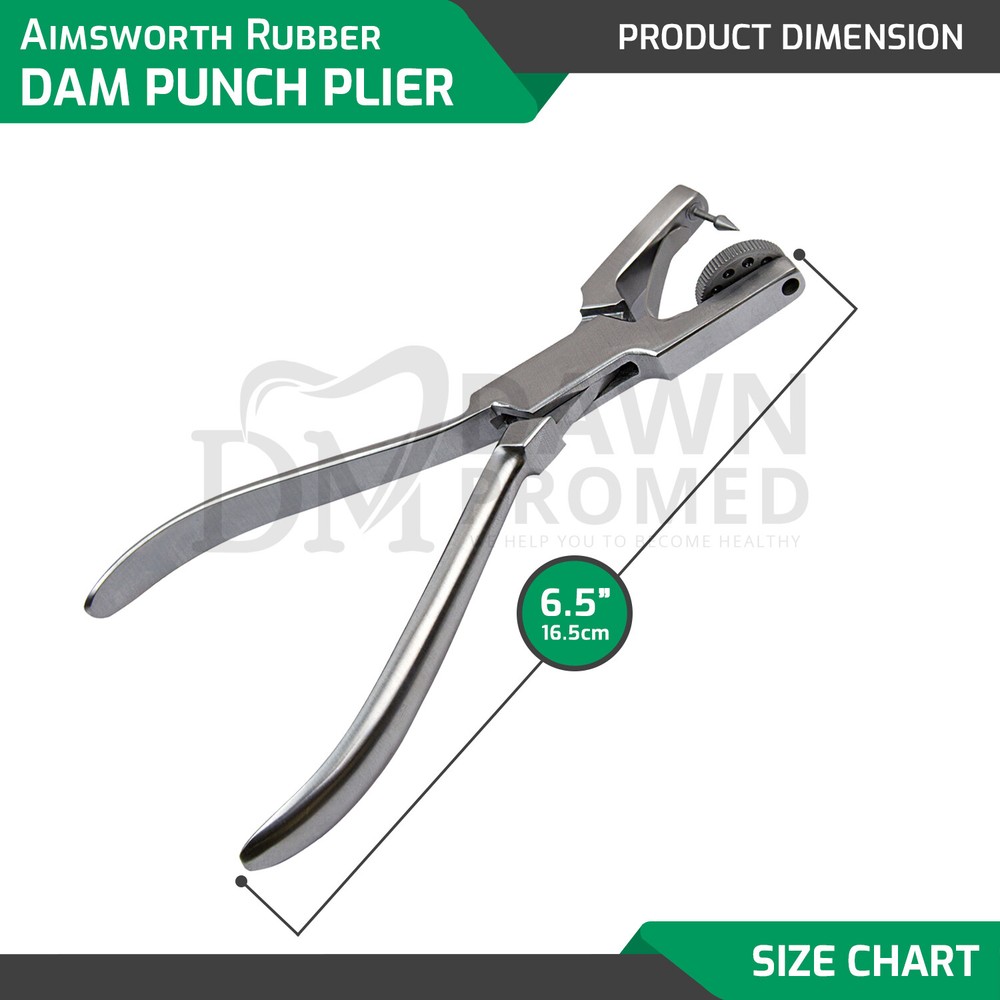 4 Pcs Basic Dental Rubber Dam Ainsworth Punch Stoke Clamp Forceps & Frames Set