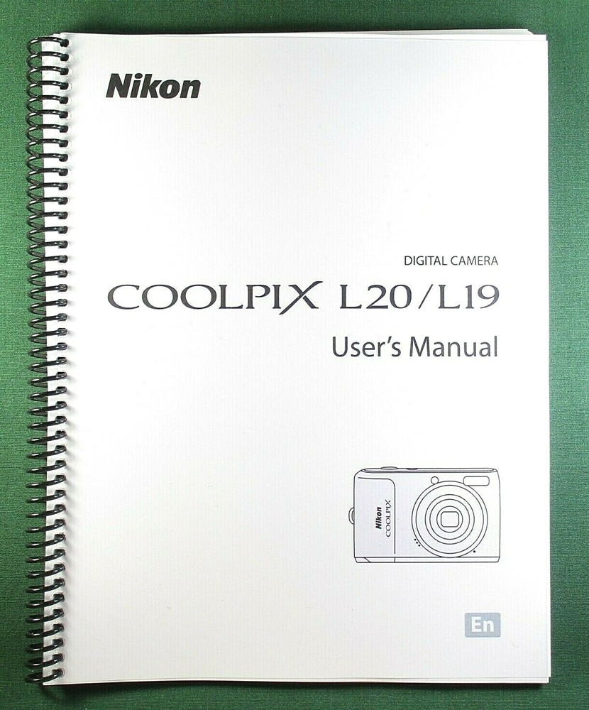 Nikon CoolPix L20/L19 User's / Instruction: 140 Pages & Protective Covers