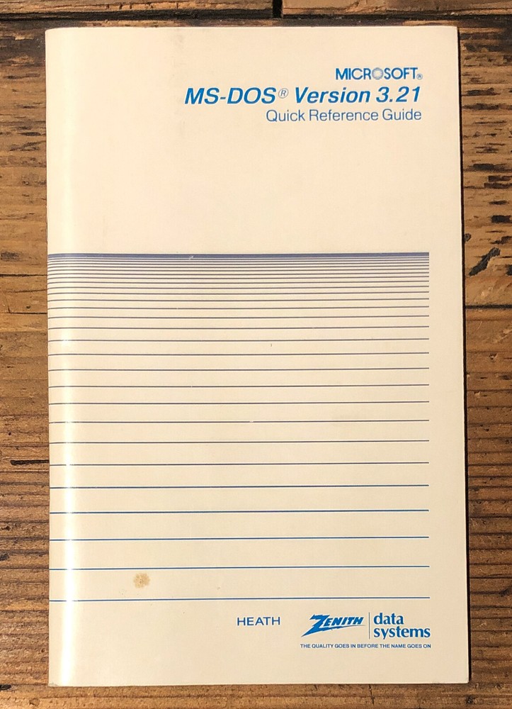 Zenith / Microsoft MS-DOS 3.21  Quick Reference Guide  *Original*