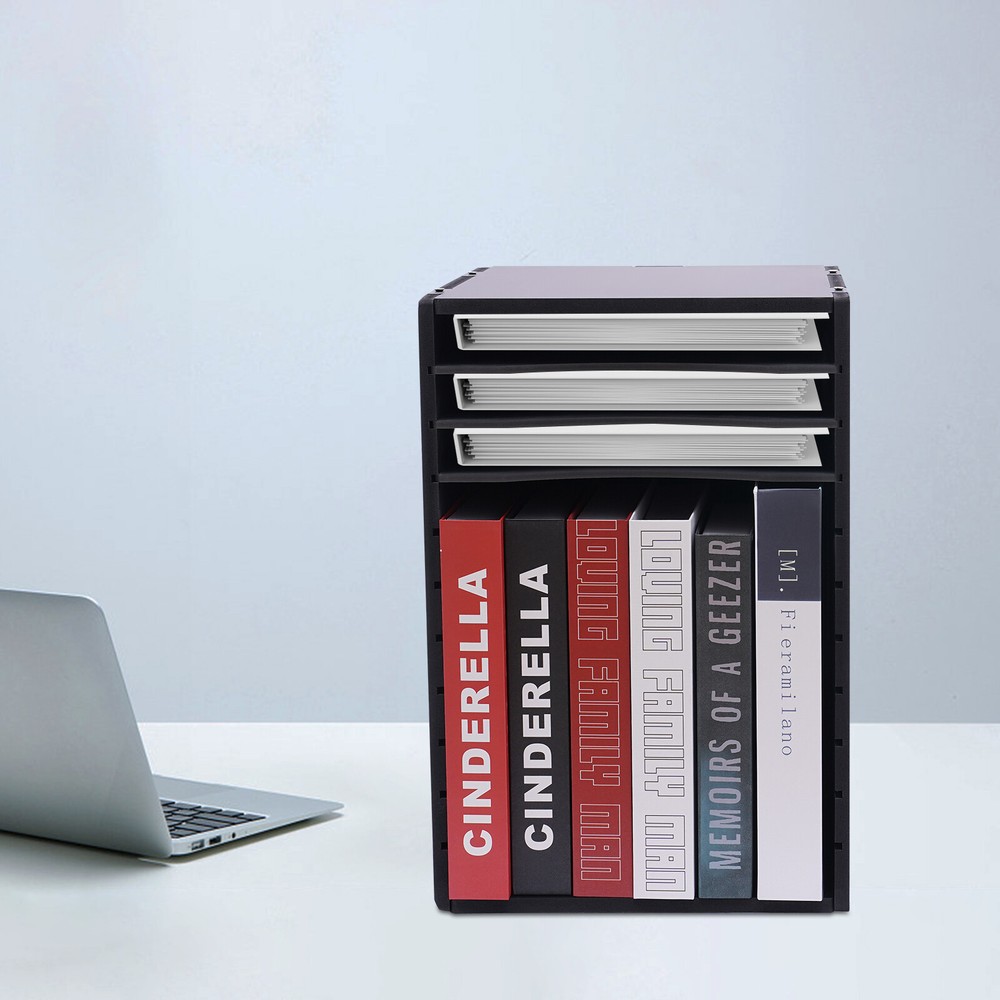 11Compartment Vertical Desktop Sorter File Storage Rack Desktop Organizer Holder