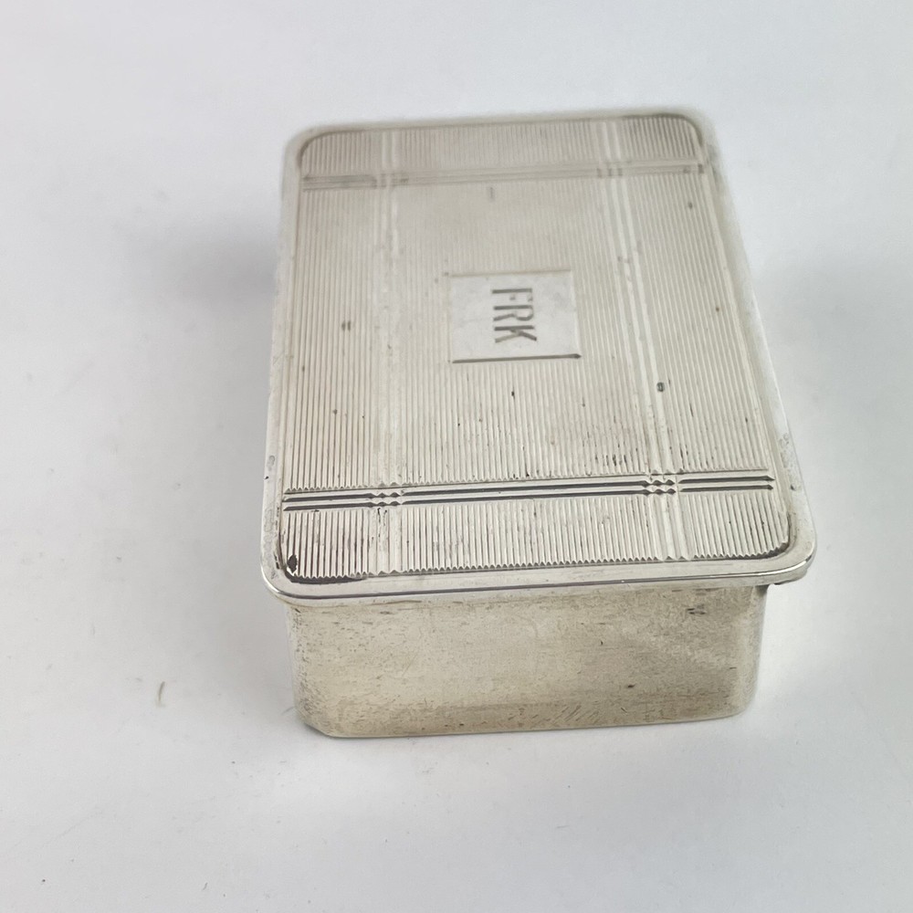 Antique Solid Sterling Silver Tiffany & Co Stamp Box 6cm X 4cm C1930s