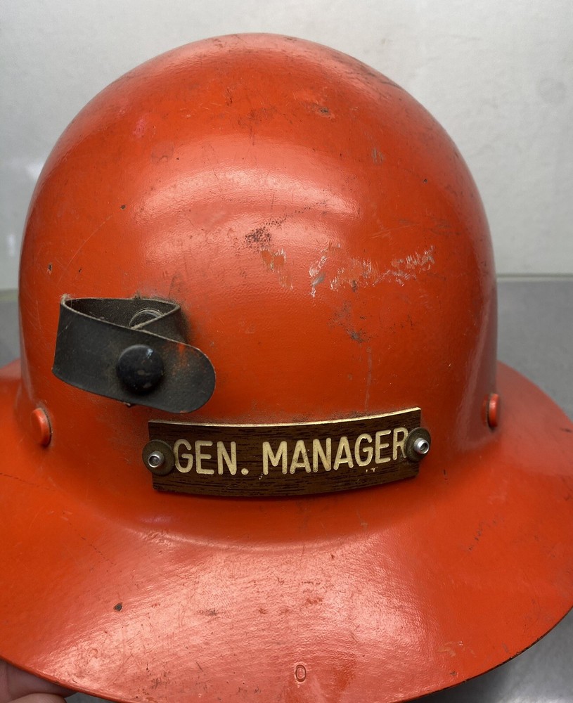Vintage Orange Full Brim Mining Safety Helmet