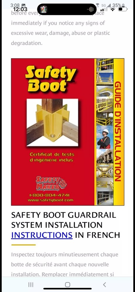 Safety Boot Guardrail System