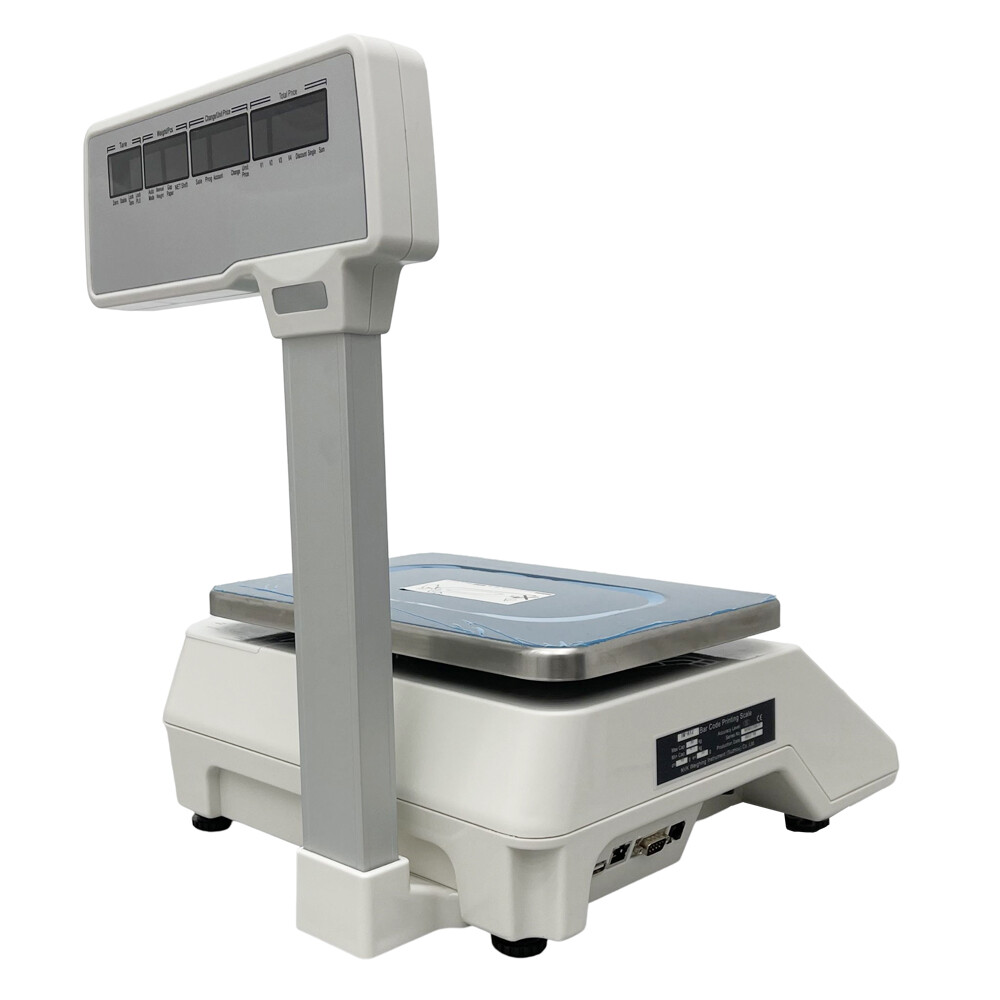 110V Commercial Digital Price Computing Scale Thermal Label Printer 4window Pole