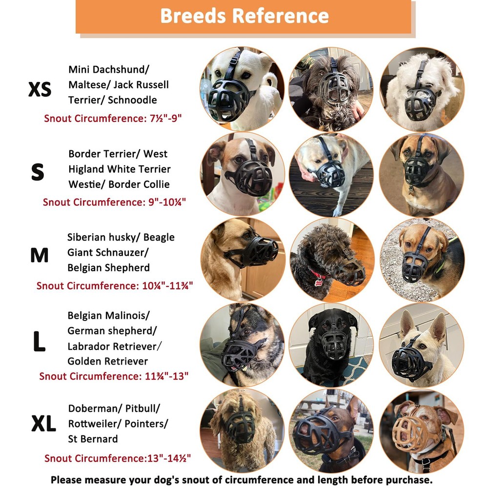 Dog Muzzle Basket Muzzle for Biting Chewing and Scavenging Humane Cage Mouth ...