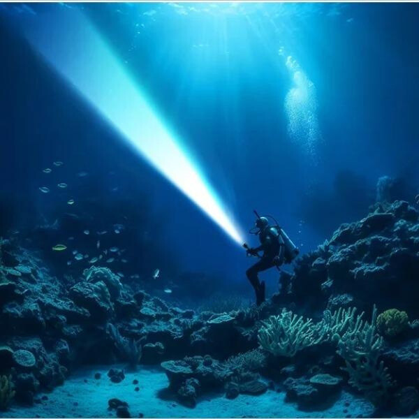 300000LM 2*P90 LED Diving Flashlight Professional Diving Torch Diving Lantern