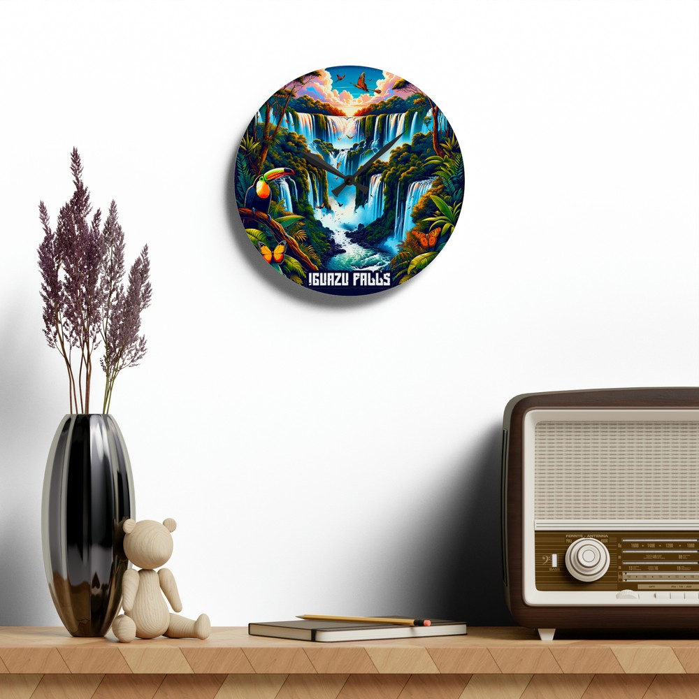 Iguazu Falls Wall Clock (Acrylic)