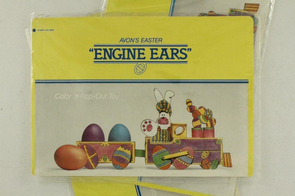 MODERN AVON Easter Color & Pop Out Toy 3 Sets Bunny Rabbit Train ENGINE EARS