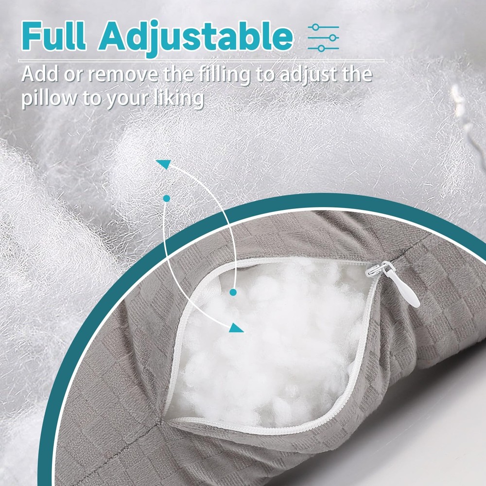 Ear Piercing Pillow with an Hole, Cotton and Polyester Side Light Grey