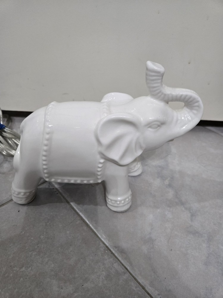 White Ceramic Elephant Night Light Tested Works