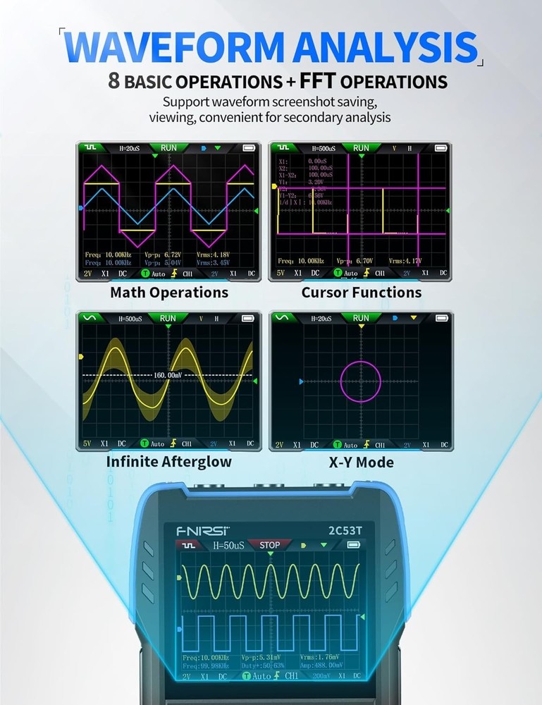 Professional Handheld Oscilloscope for Voltage, Current, and Capacitance Testing