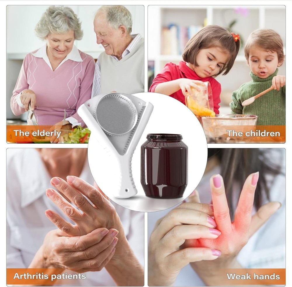 Jar Opener for Weak Hands Effortless Open Lids Under Cabinet Mount and Handheld