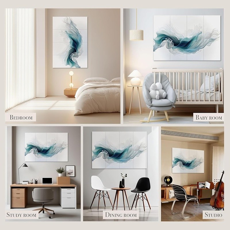Soundproof Panels Artistic Design High Density Absorption Flame Resistant 8 Pack