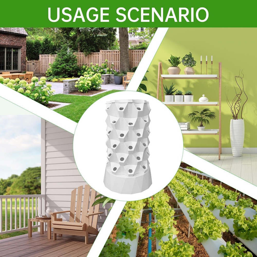 48 Pot Vertical Hydroponics Tower Systems Set Hydroponic Growing Kit Garden Home