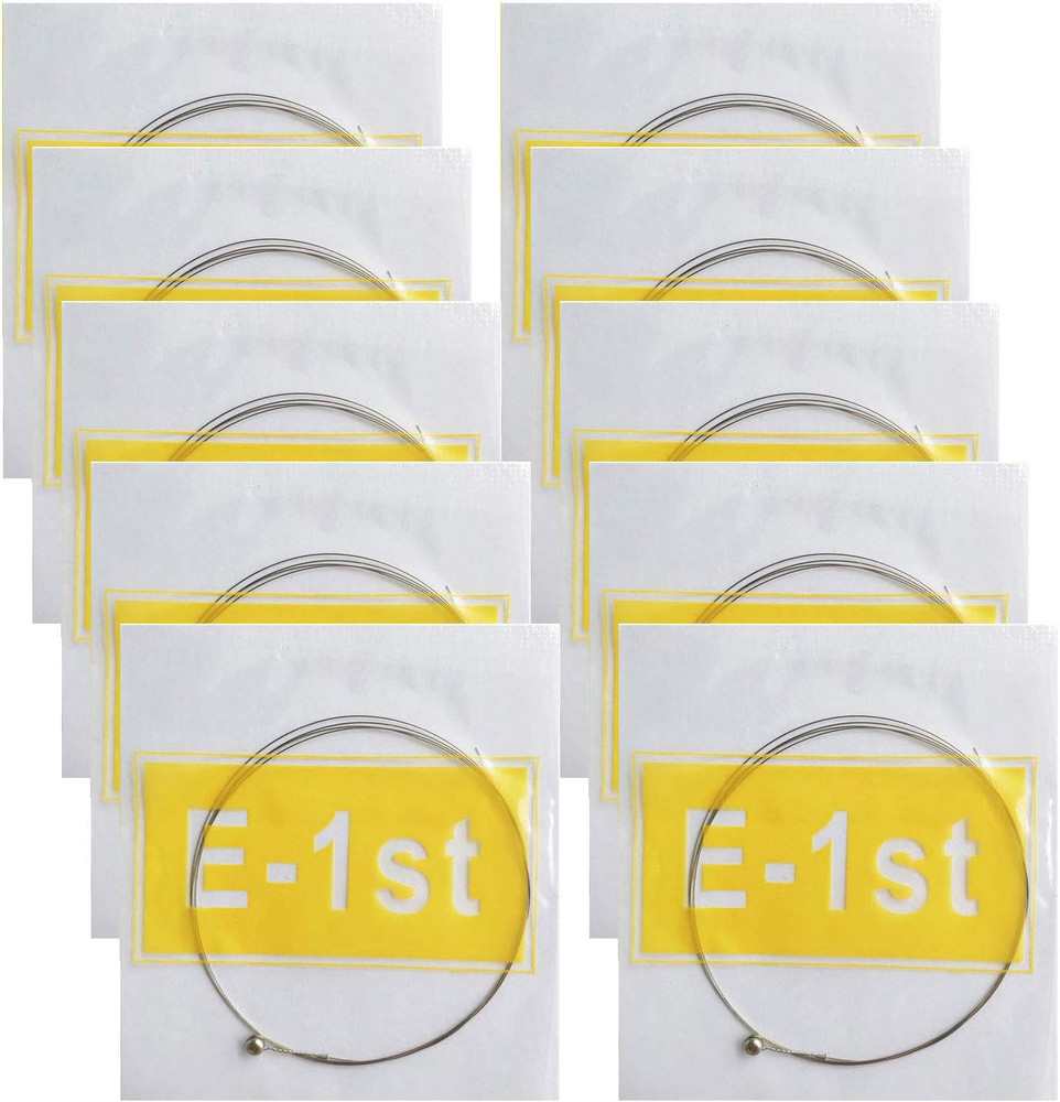 High E Acoustic Guitar Strings, Light Tension, 10 Pack