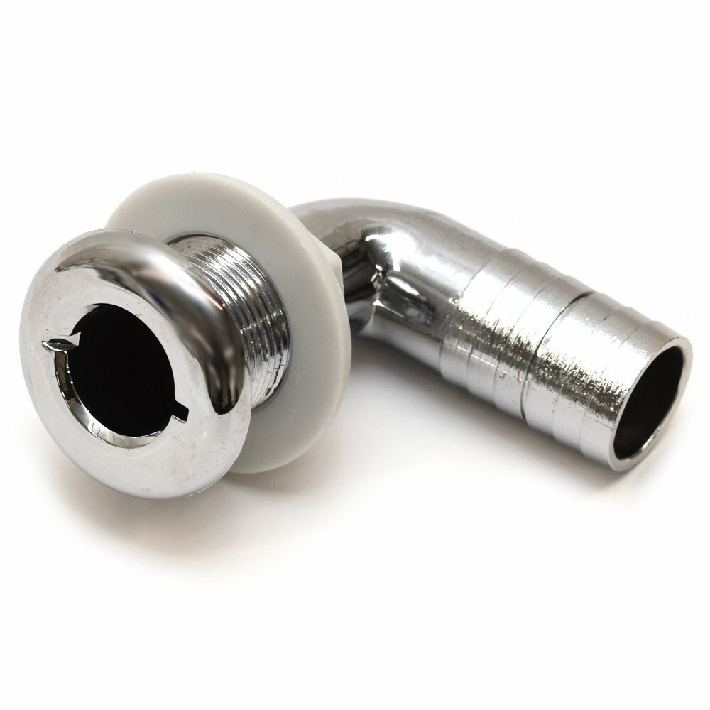Triton Boat Elbow Thru Hull 1909754 | 1 1/8 Inch Chrome Plastic