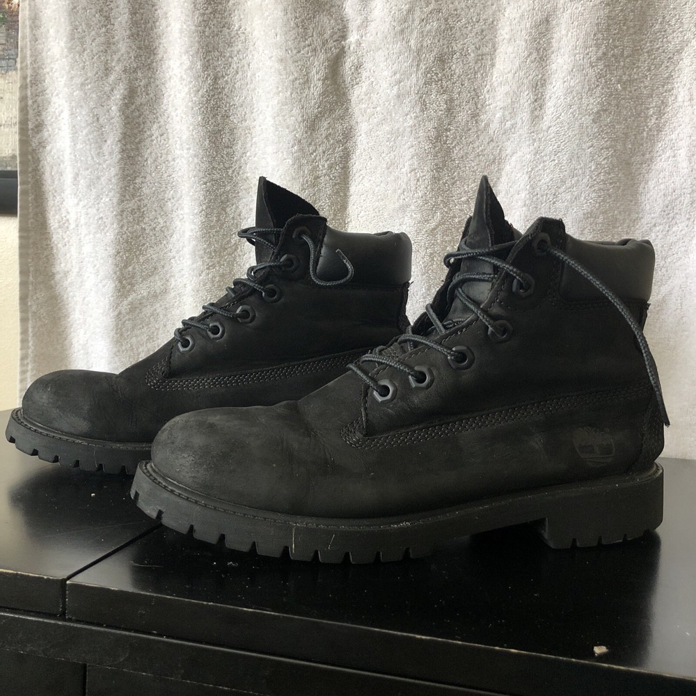 Timberland Boys Black Boots 5M