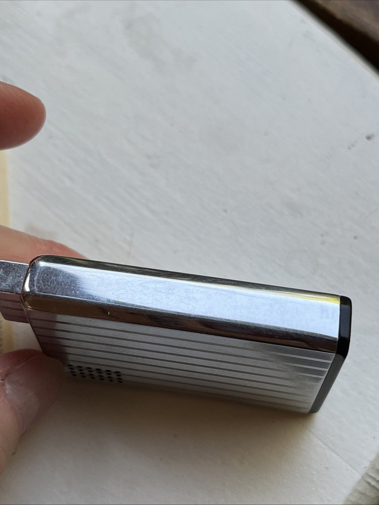 RONSON VARATRONIC Piezo-Electric Silver Engine Turned Lighter Made W. Germany