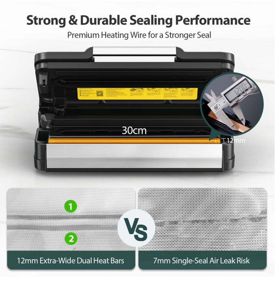 Beelicious Pro VS9313 Vacuum Sealer Machine – Compact Kitchen Sealing – Open Box