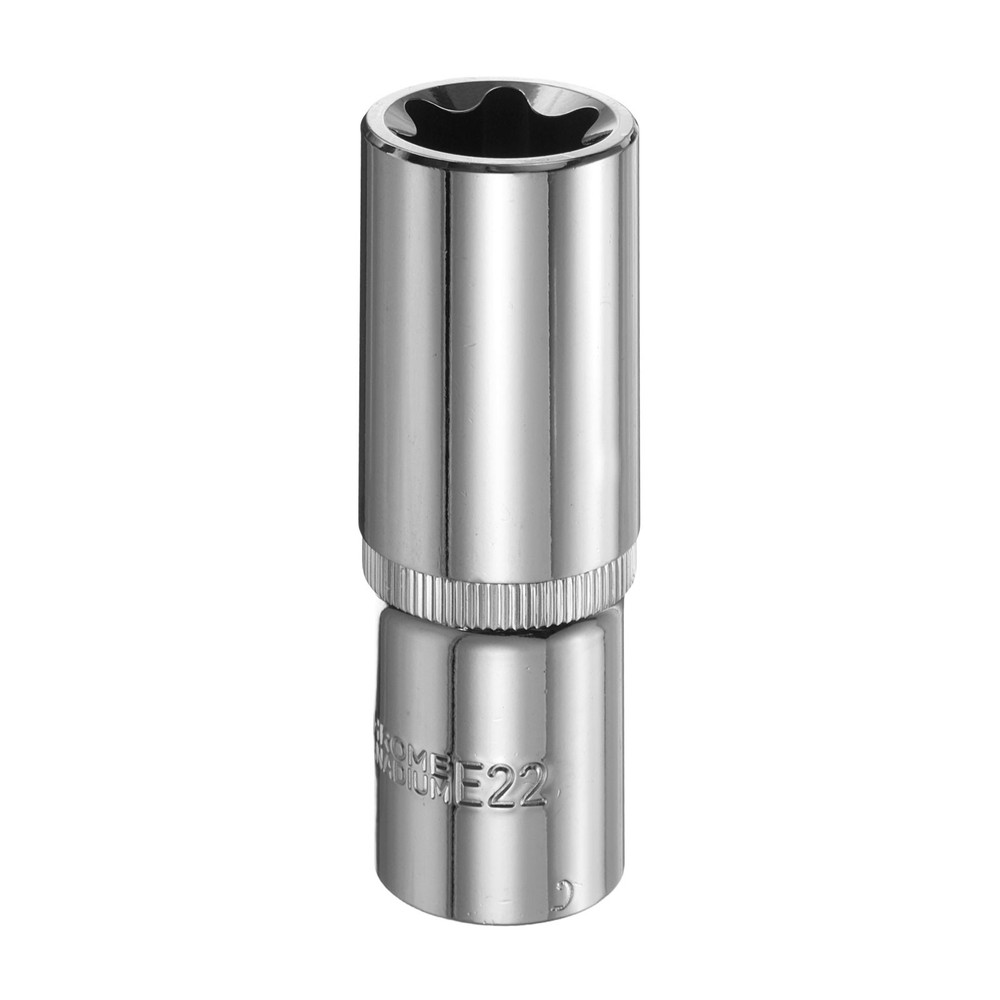 E-Torx Socket 1/2" Drive E22 Star 3.1" Length 6 Point Spline Socket