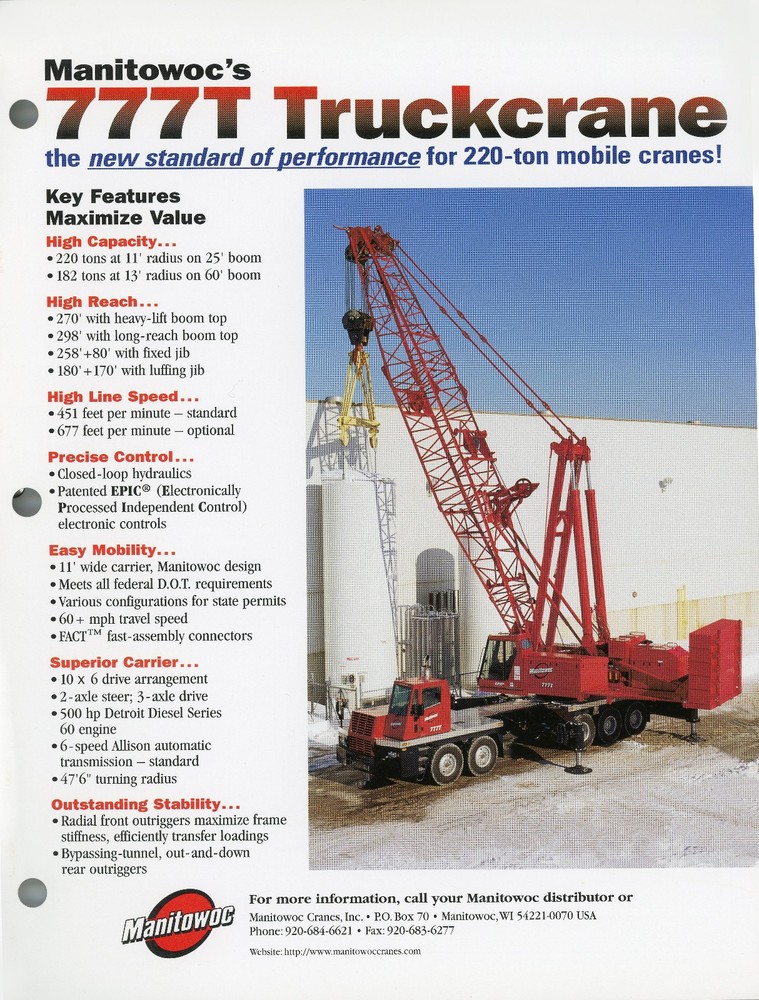 Manitowoc Crane Brochure Collection