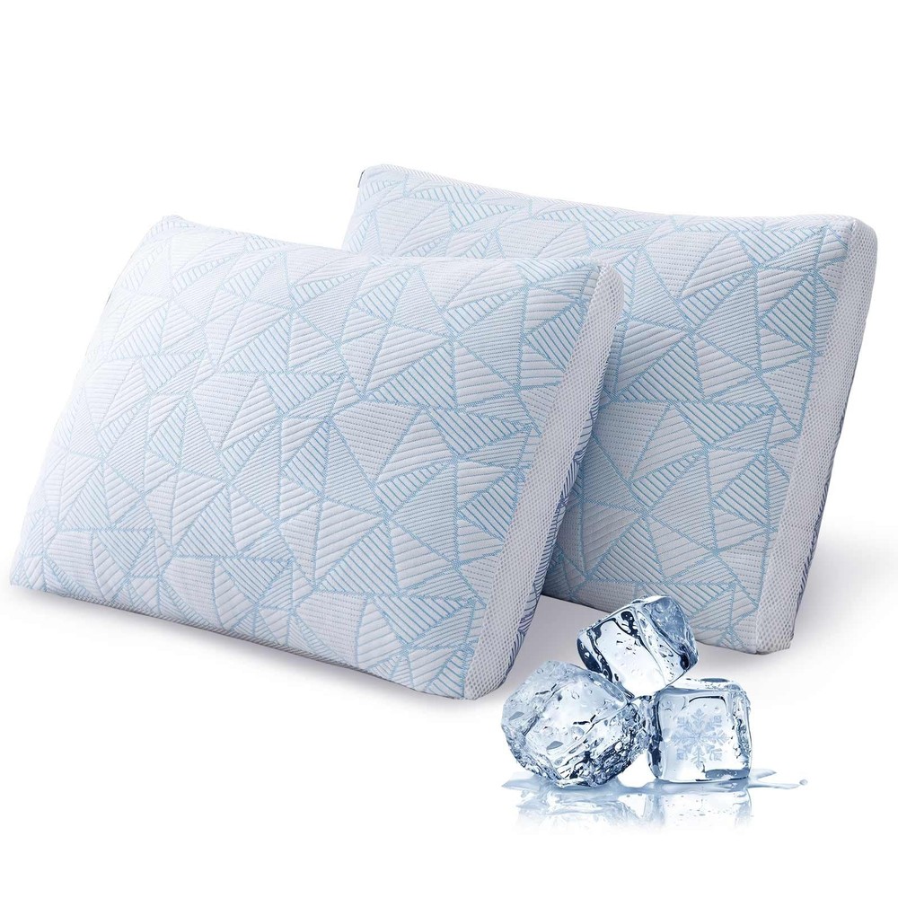 Shredded Memory Foam Cooling Soft Bamboo Viscose Pillows Adjustable Hypoaller...