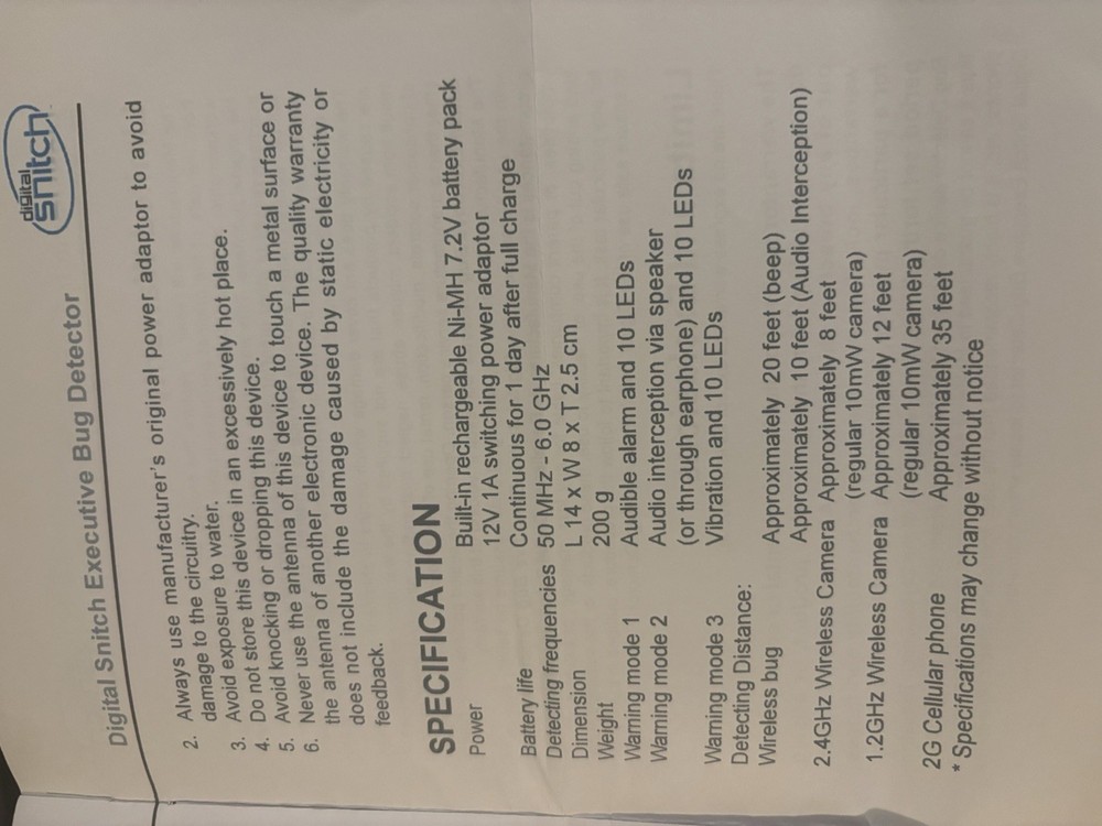 Anti-Spy RF Signal Bug Detector