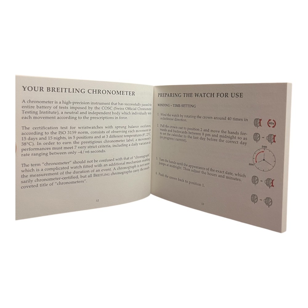 Breitling Navitimer Instructions Booklet