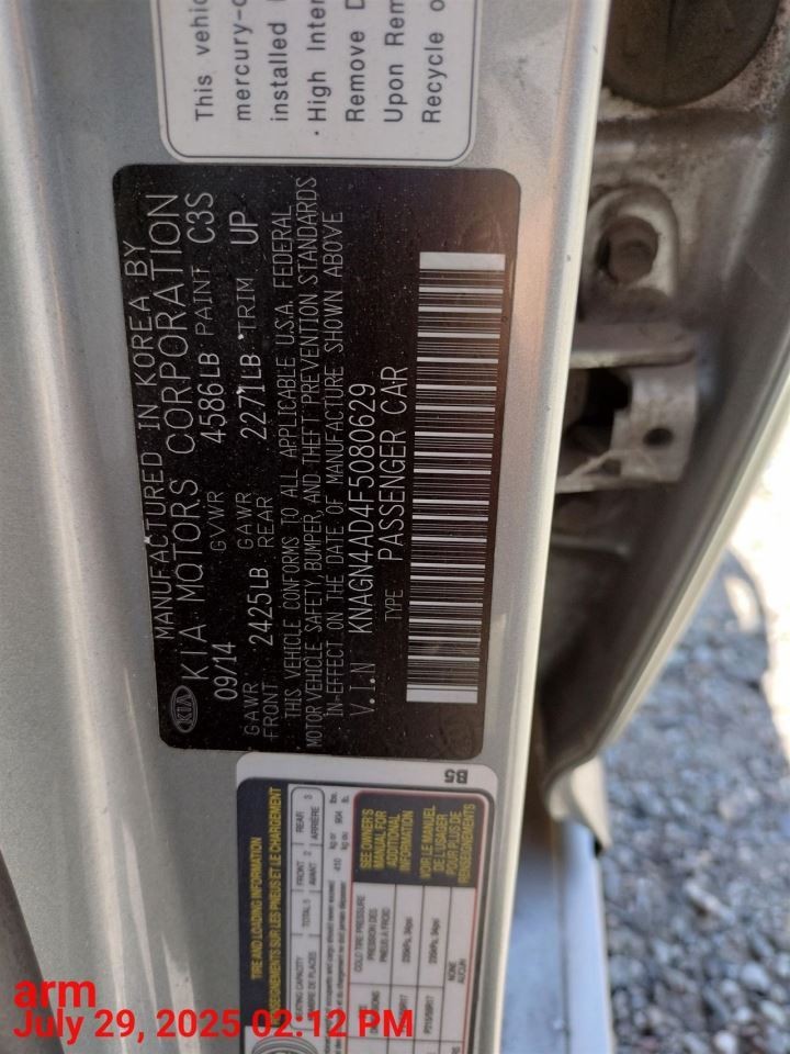 LEFT REAR DOOR WINDOW REGULATOR OEM 2011 KIA OPTIMAKIA