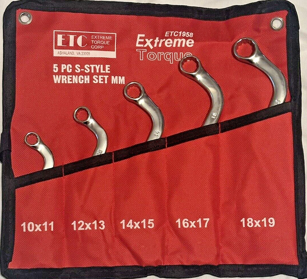 6 Wrench Set SAE Metric C Half Moon S Starter Obstruction Deep Double Box Offset