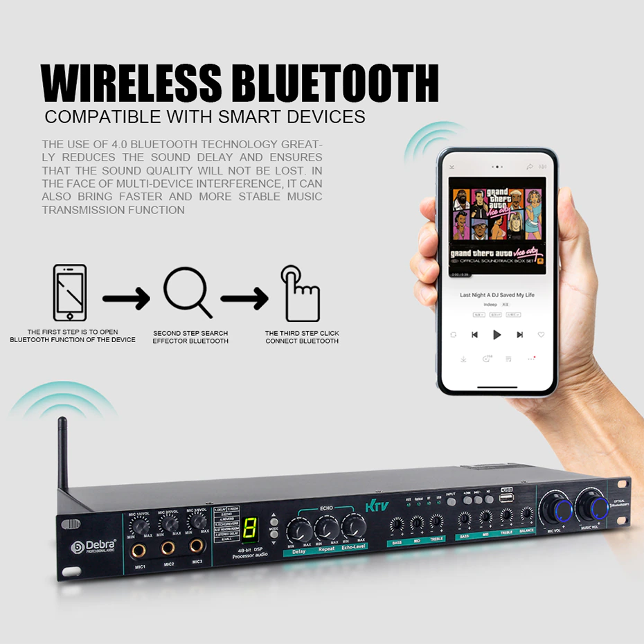 DSP Professional Audio Digital Processor KTV Karaoke Effect System