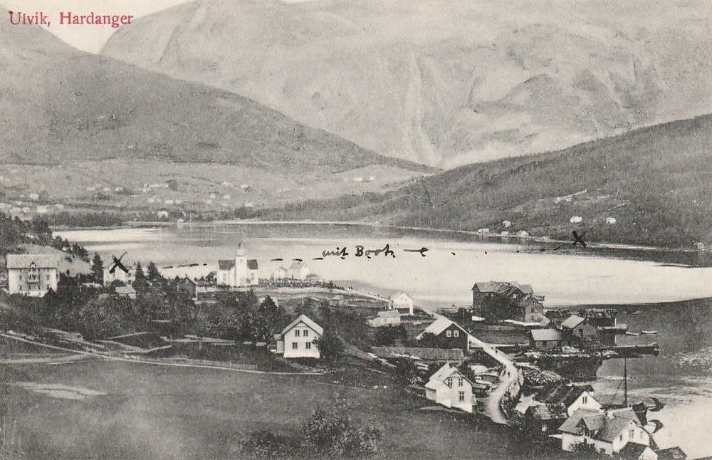 NORWAY: Postcard Ulvik to Denmark 1902.