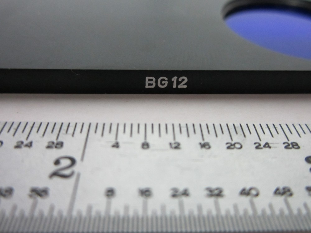 MICROSCOPE LEITZ GERMANY SLIDE FILTER BG12 DARK BLUE OPTICS #K9-04