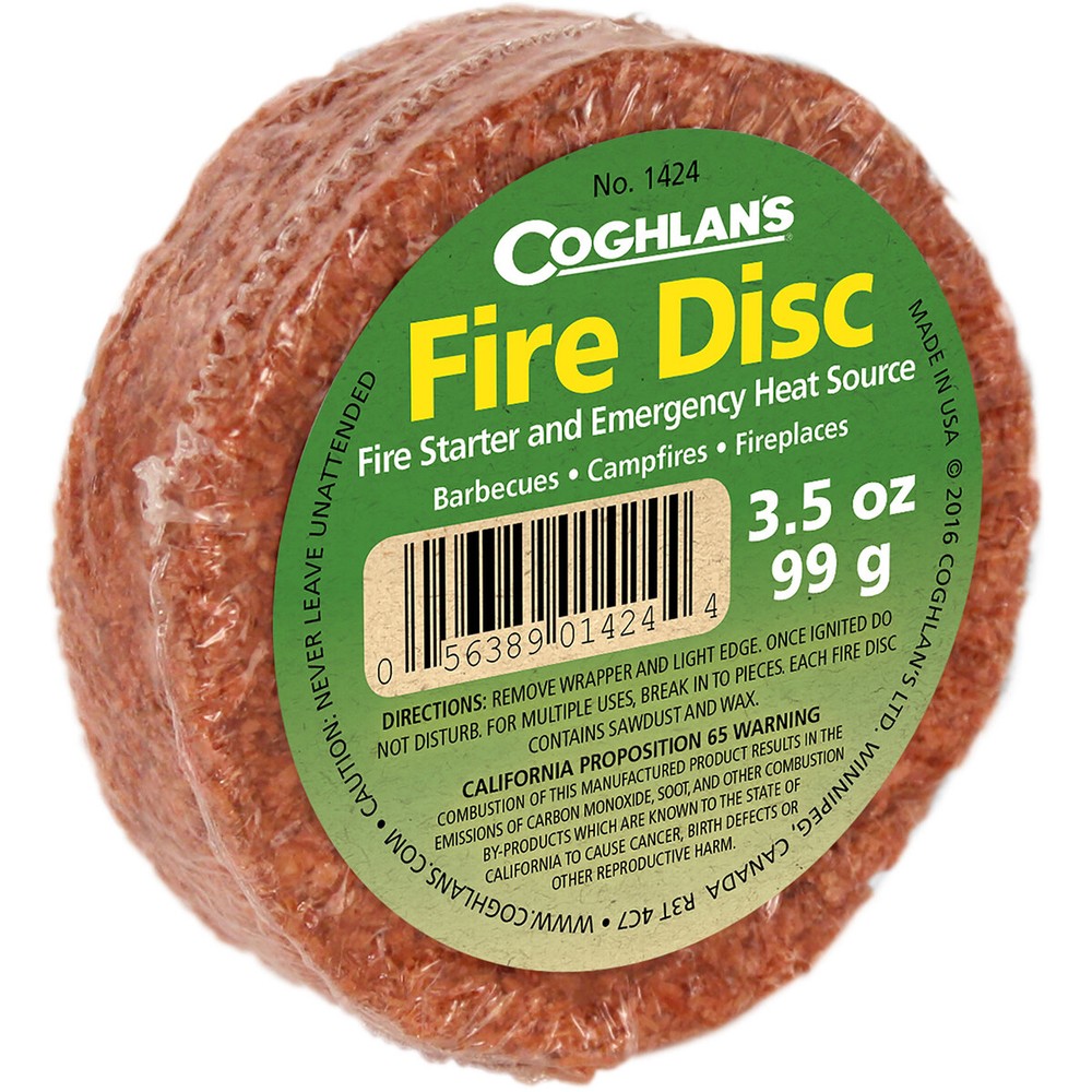 Coghlan's Fire Disc, Fire Starter and Emergency Heat Source, Campfire Fireplace