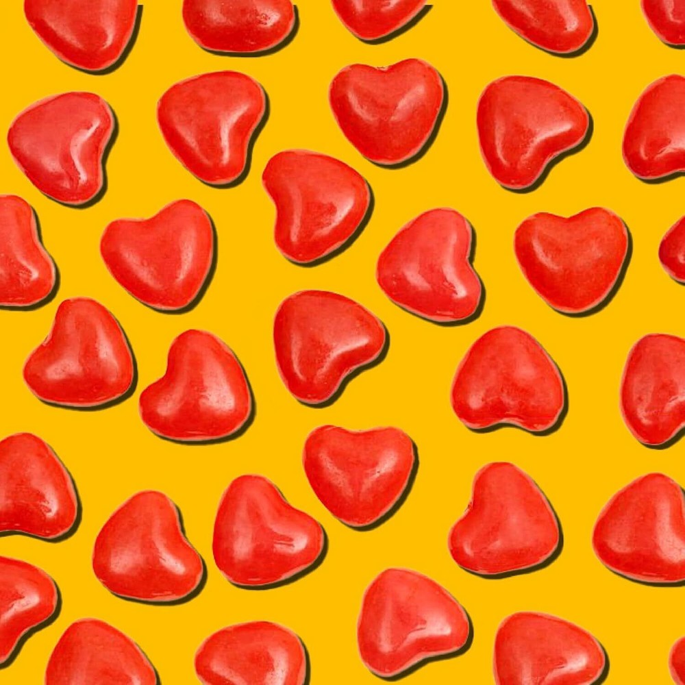 Cinnamon Hearts Candy, in a Resealable Bag